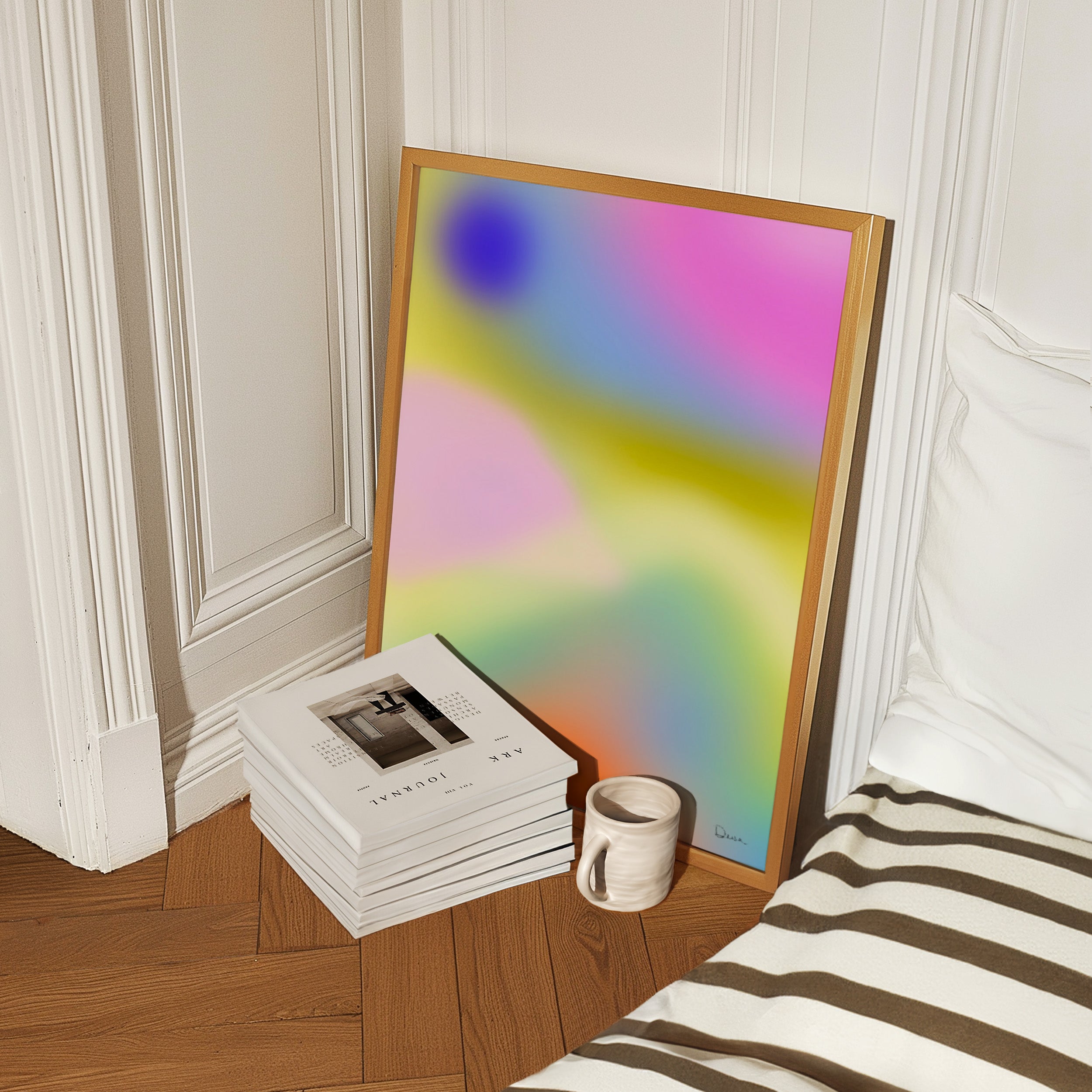 Aura Mountain Matte Abstract Art Poster, Modern Wall Decor