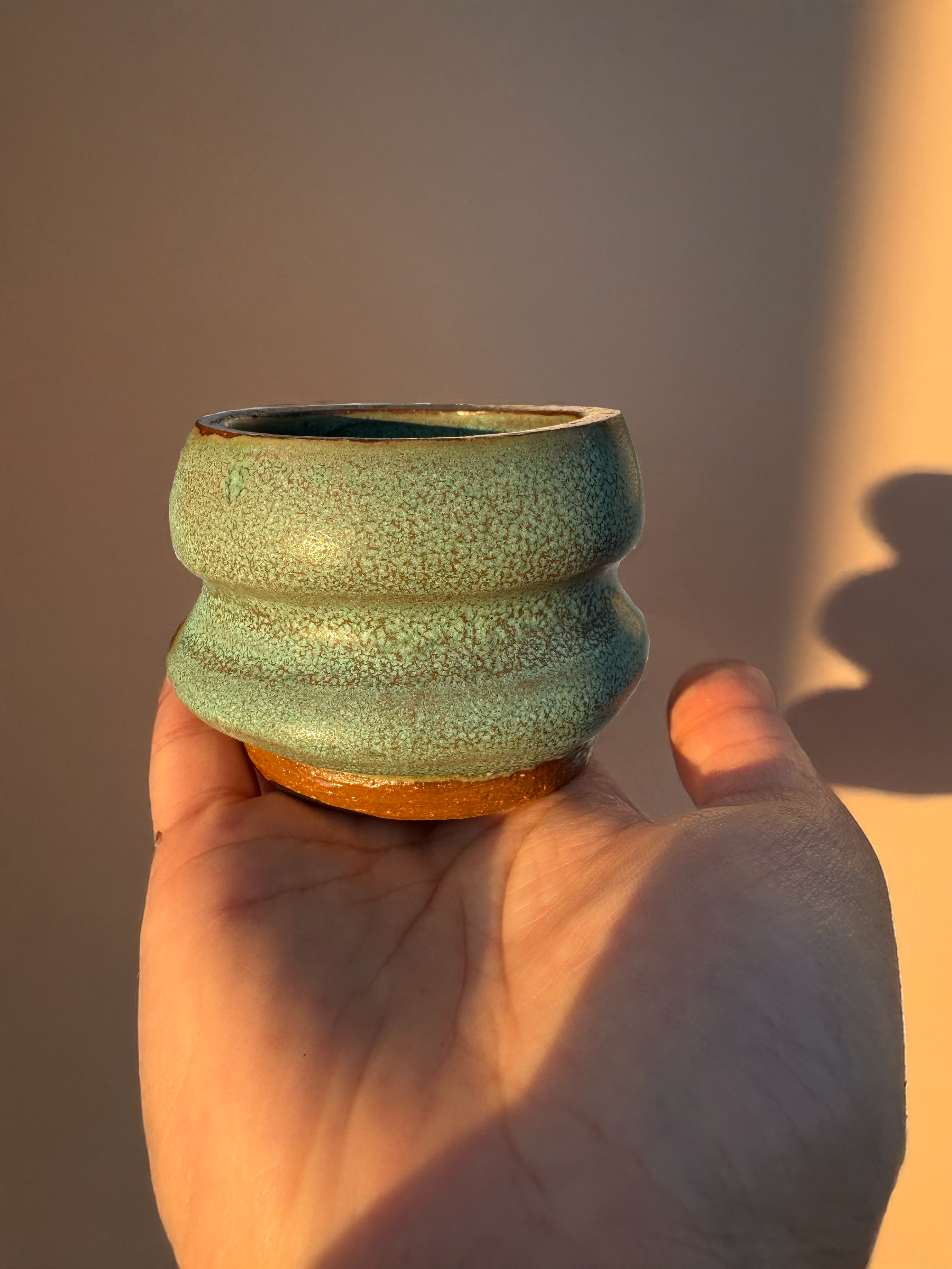 Ceramic Hand-made Deep Teal Espresso Bubble Cup
