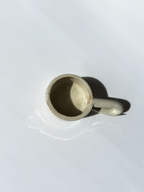 Long Handle Opal Ceramic Mug, Handmade Pottery Coffee Cup