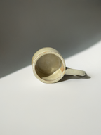 Long Handle Opal Ceramic Mug, Handmade Pottery Coffee Cup