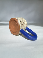 Long Handle Blue Ceramic Mug, Handmade Pottery Coffee Cup