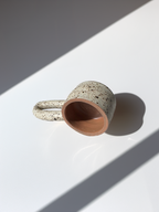 Long Handle Blue Ceramic Mug, Handmade Pottery Coffee Cup