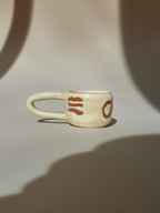 Handmade Ceramic Long Handle Espresso Mug, Artisan Pottery, Opal