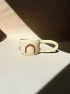 Handmade Ceramic Long Handle Espresso Mug, Artisan Pottery, Opal