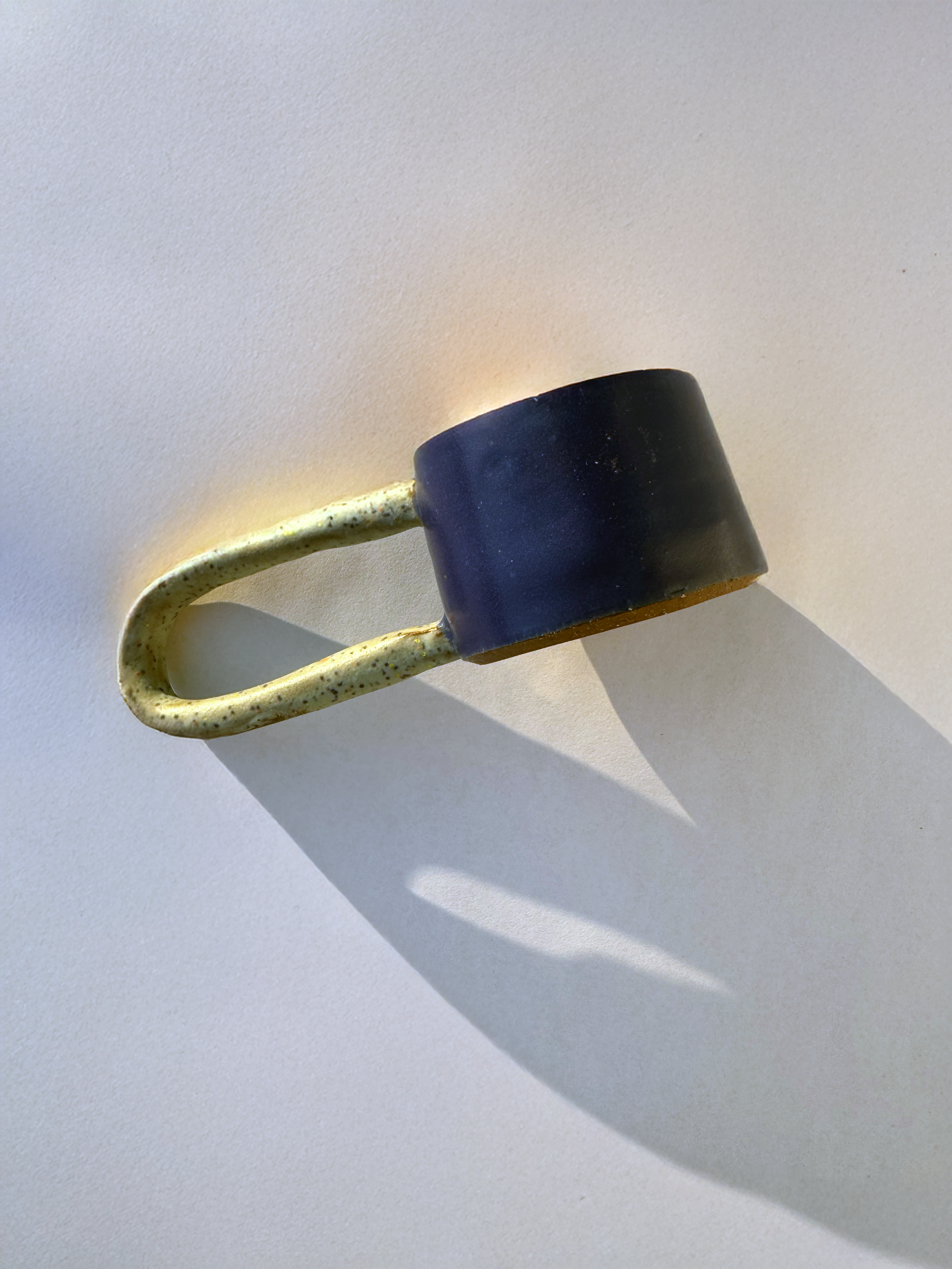 Handmade Ceramic Long Handle Espresso Mug, Artisan Pottery