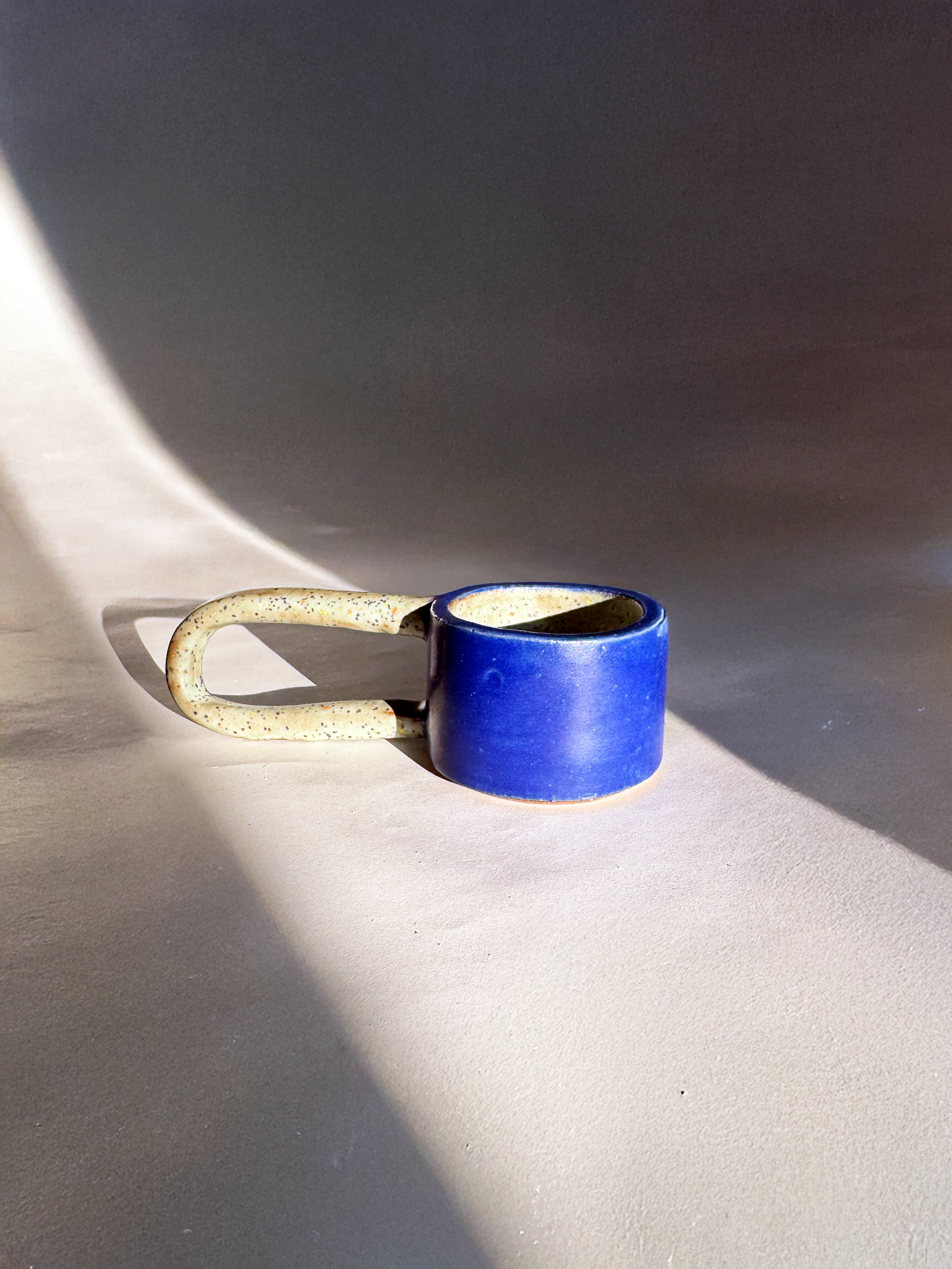 Handmade Ceramic Long Handle Espresso Mug, Artisan Pottery