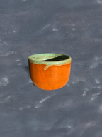 Handmade Ceramic Orange Teal Mug, Artisan Pottery