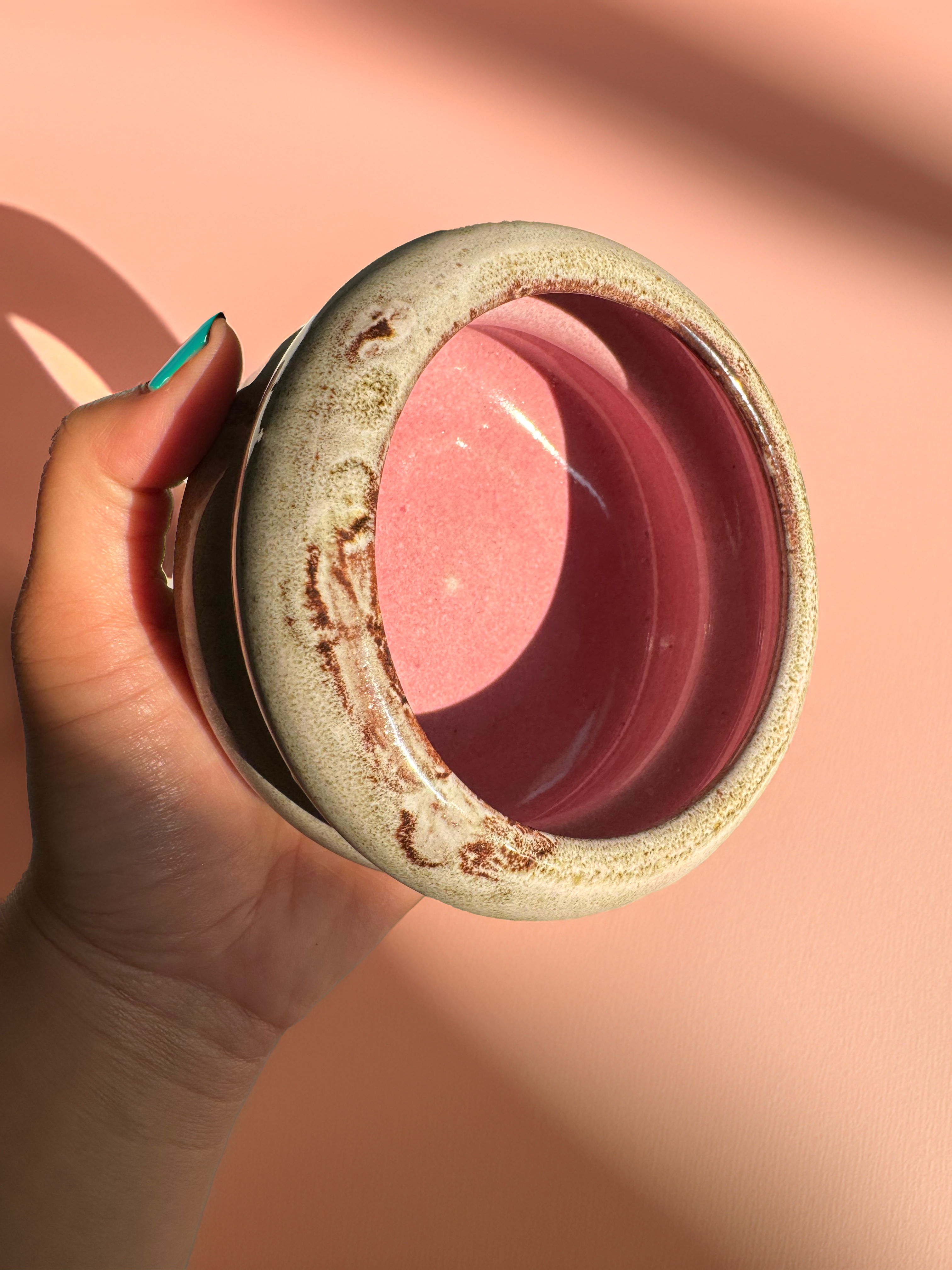 Dreamy Pink Bubble Bowl, Artisan Hand-Built Ceramic Gift