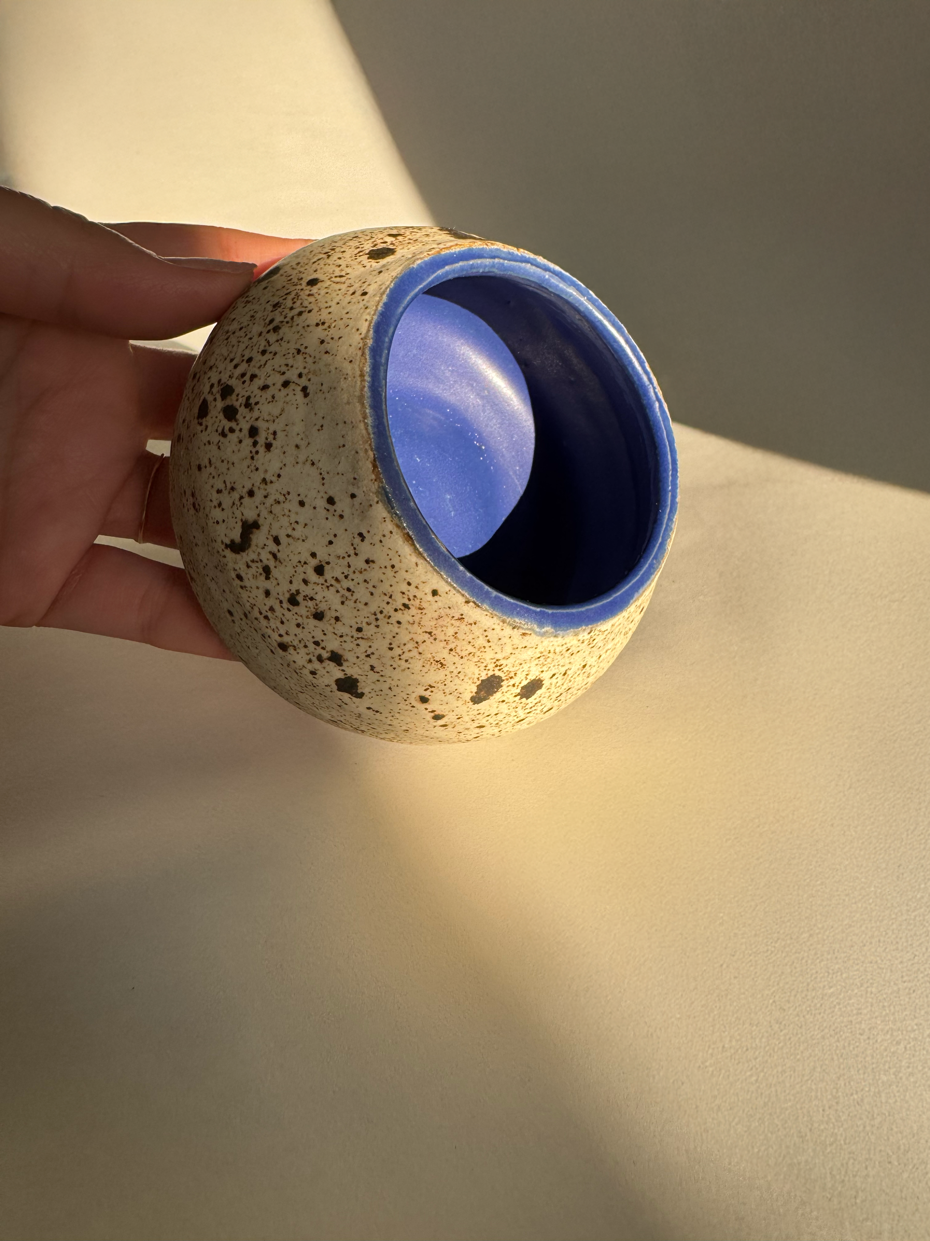 Hand-made Ceramic Speckled Flower Vase