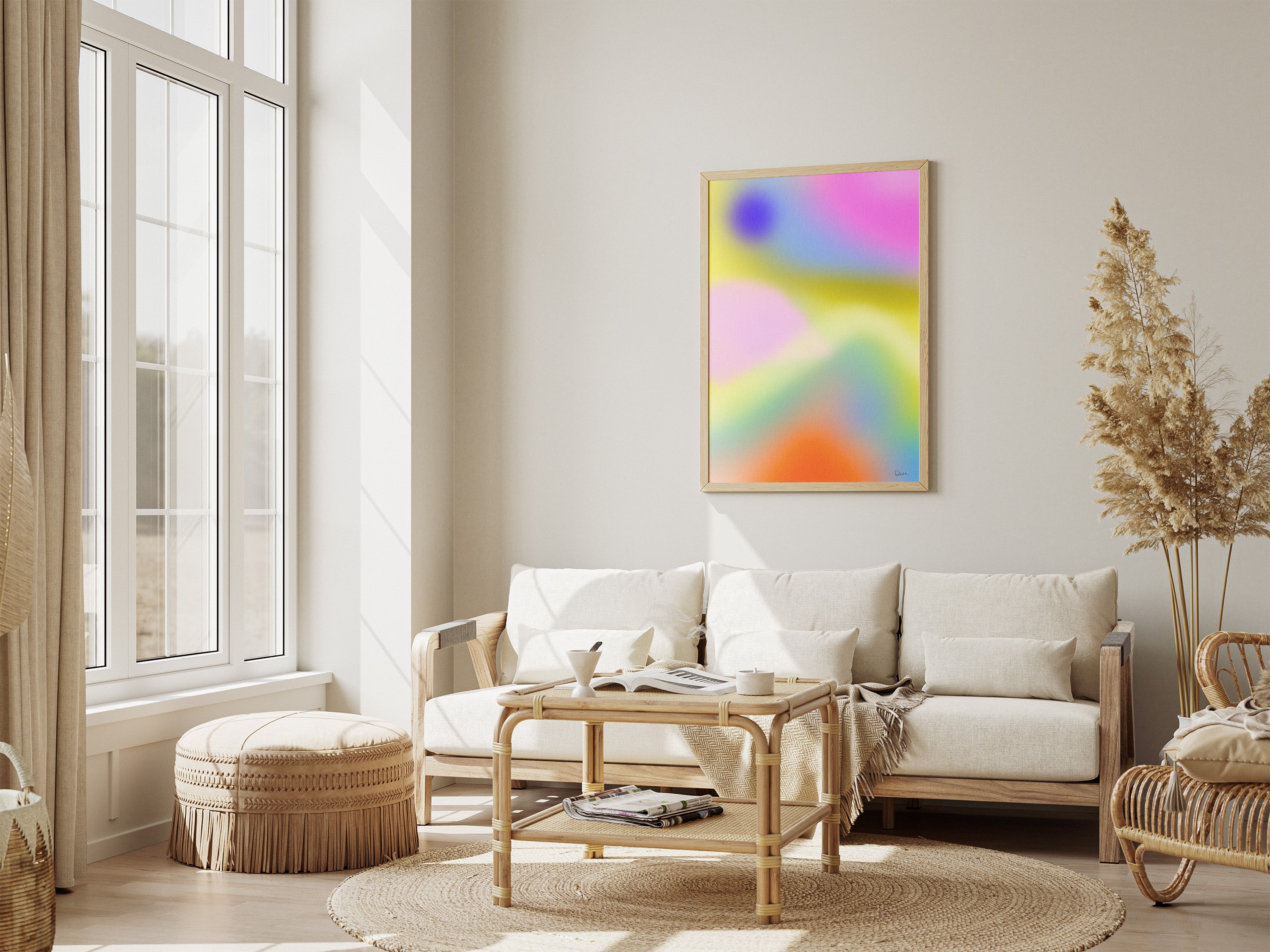Aura Mountain Matte Abstract Art Poster, Modern Wall Decor, Minimalist Home Aesthetic, Vibrant Color Print, Aura Art Artwork