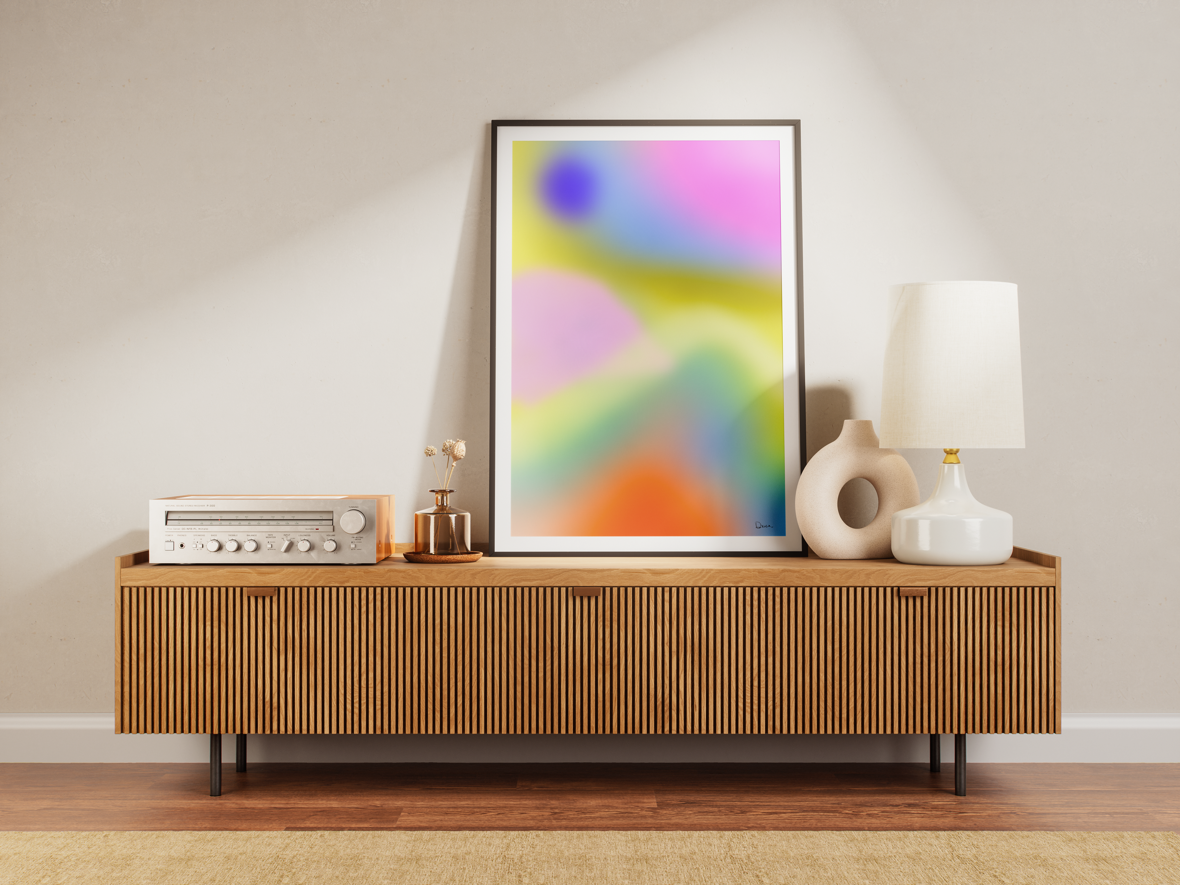Aura Mountain Matte Abstract Art Poster, Modern Wall Decor, Minimalist Home Aesthetic, Vibrant Color Print, Aura Art Artwork