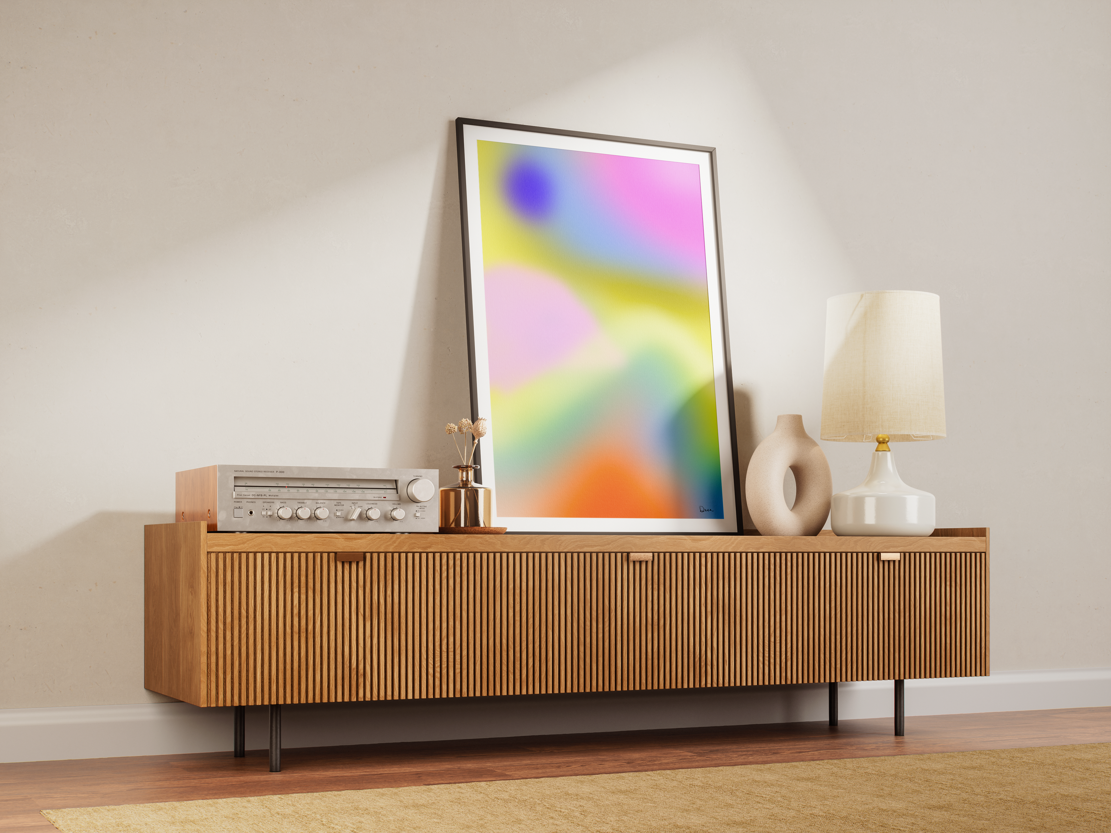 Aura Mountain Matte Abstract Art Poster, Modern Wall Decor, Minimalist Home Aesthetic, Vibrant Color Print, Aura Art Artwork