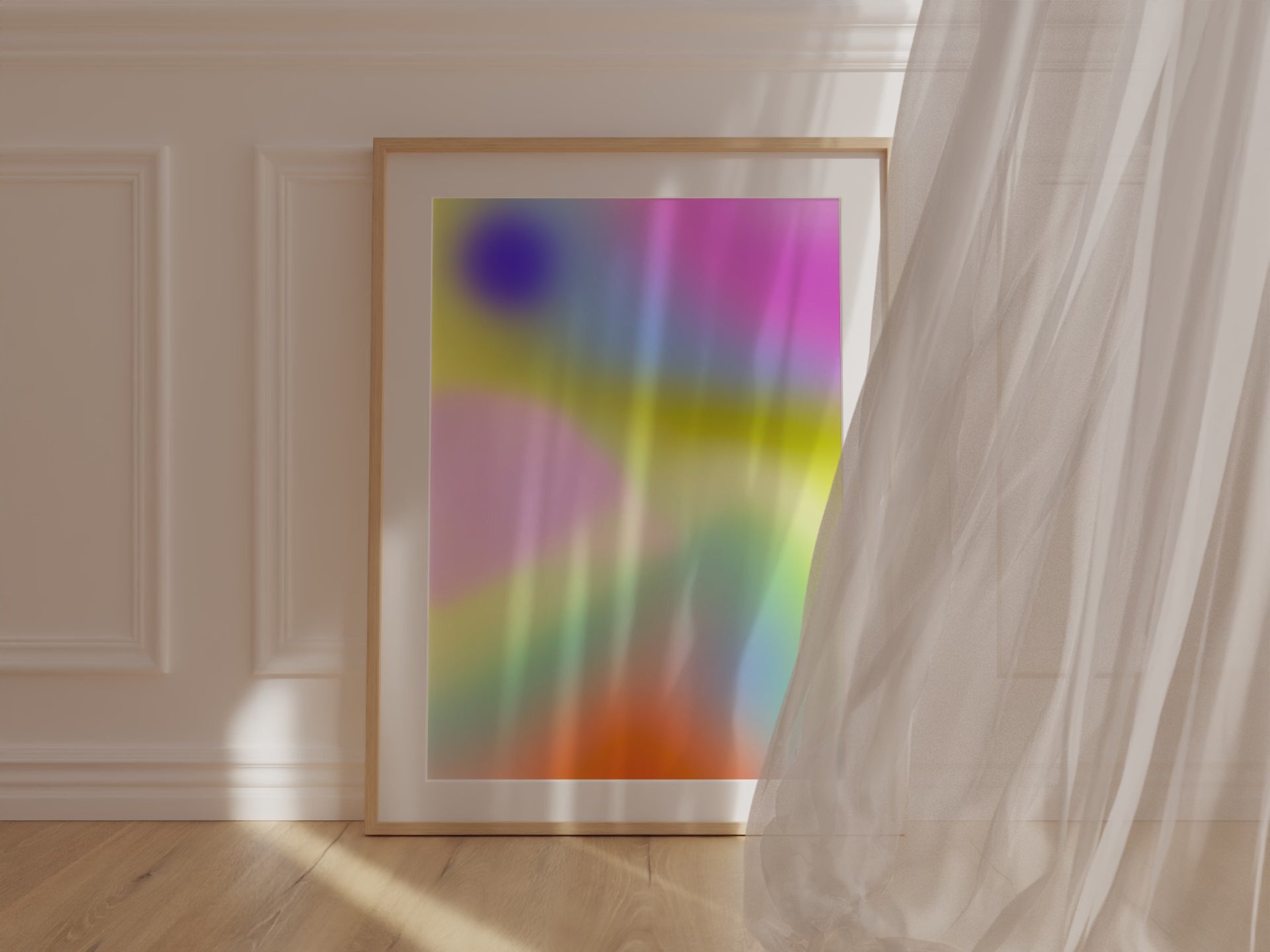 Aura Mountain Matte Abstract Art Poster, Modern Wall Decor, Minimalist Home Aesthetic, Vibrant Color Print, Aura Art Artwork